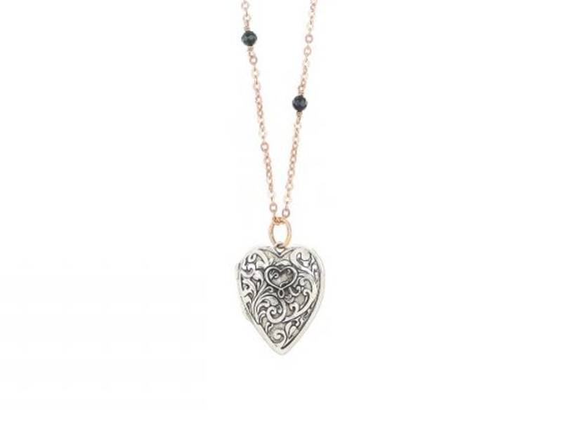 OPENABLE CUORE VITTORIANO PENDANT NECKLACE WITH SPINEL STONES CUORE VITTORIANO MAMAN ET SOPHIE PDVITSPIN